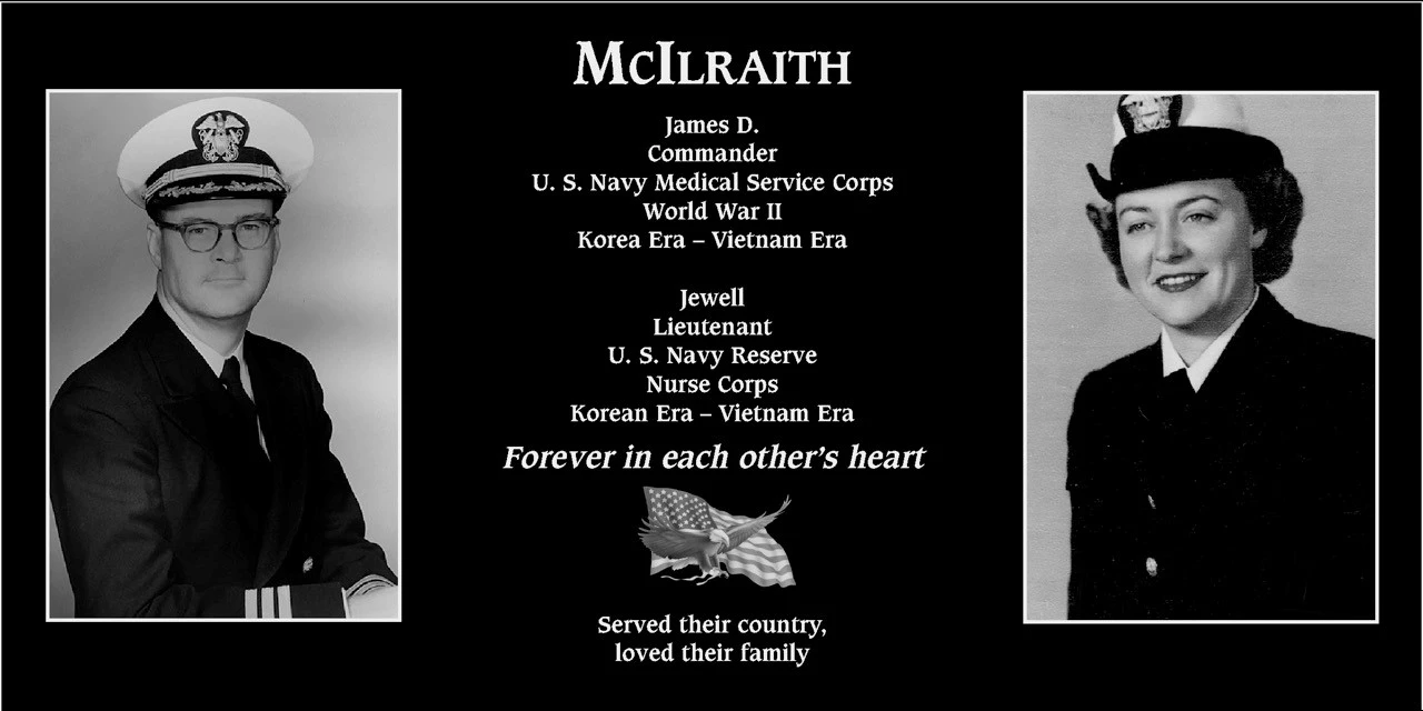Lieutenant Jewell McIlraith | Mt. Soledad Virtual Plaque